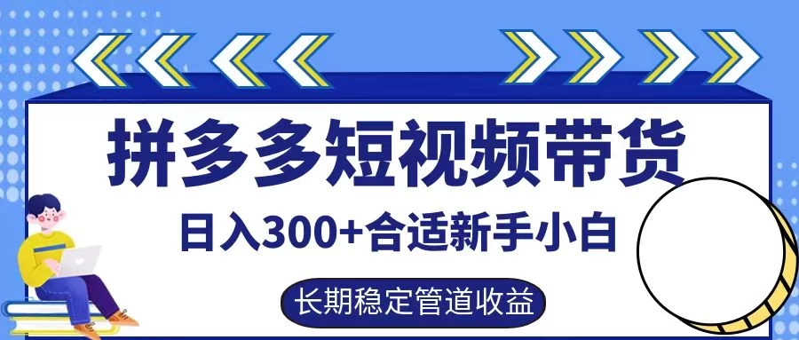拼多多短视频带货日入300+保姆级实操账户展示 - 吾爱随笔资源网