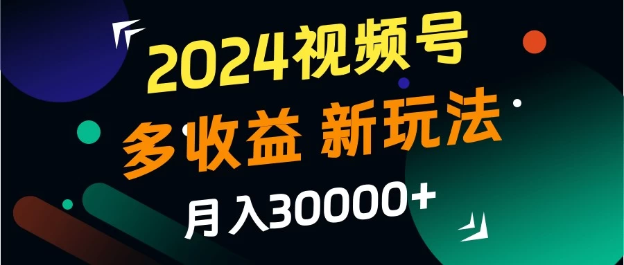 2024视频号多收益新玩法，月入3w+，新手小白都能简单上手！ - 吾爱随笔资源网