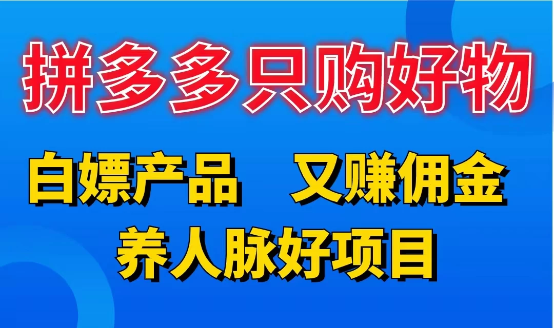 拼多多只购好物，白嫖产品，又赚佣金，养人脉好项目，轻松日入3位数 - 吾爱随笔资源网