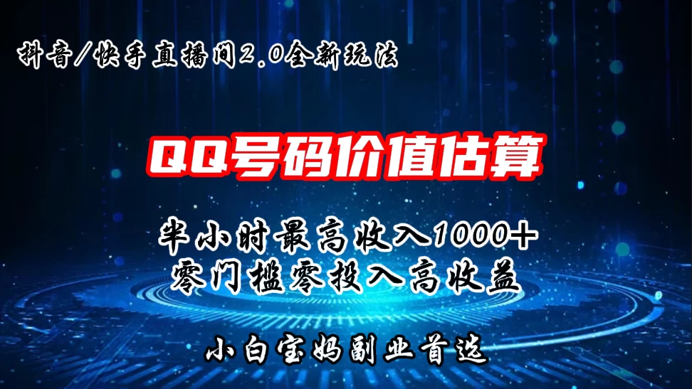 QQ号码价值估算2.0全新玩法，半小时1000+，零门槛零投入，小白首选 - 吾爱随笔资源网