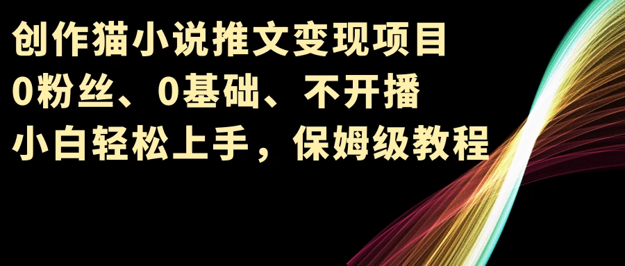 小说推文变现项目，0粉丝、0基础、不开播、小白轻松上手，保姆级教程 - 吾爱随笔资源网