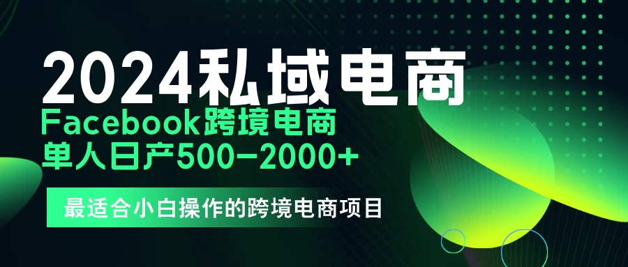 2024年Facebook私域跨境电商，手把手教你日入10单，小白都可操作 - 吾爱随笔资源网