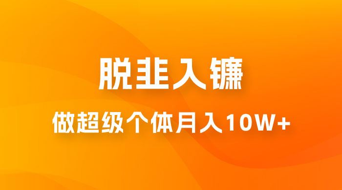 脱韭入镰，通过做「超级个体」月入 10w+，普通人实现阶层跨越的最优解 - 吾爱随笔资源网