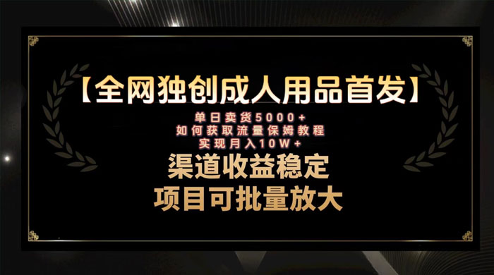 最新全网独创首发，成人用品赛道引流获客，单日卖货 5000+，月入 10w 保姆级教程 - 吾爱随笔资源网