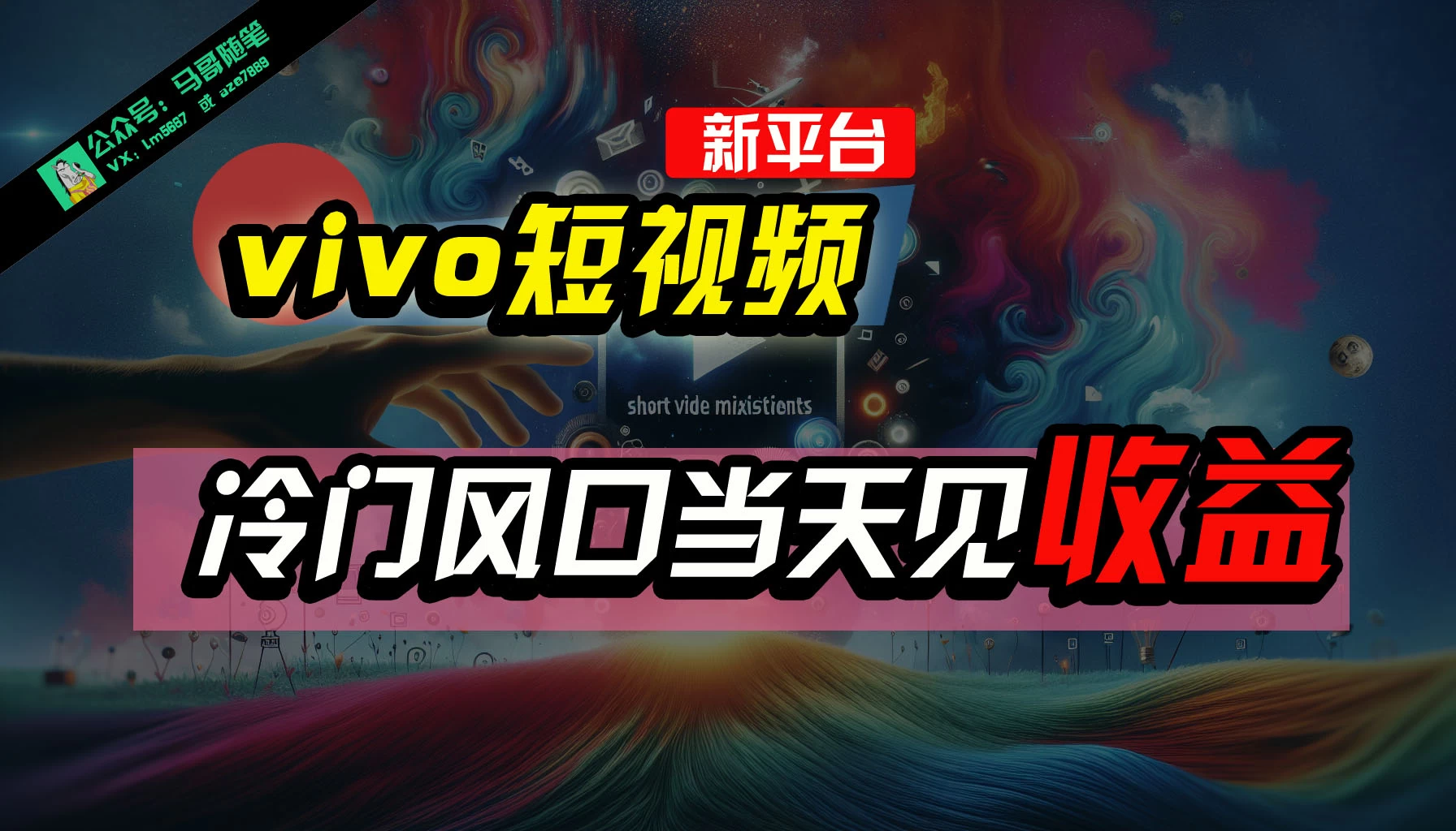 全新平台vivo短视频，新风口AI混剪无脑搬运，冷门风口当天见收益，7天撸了2300+了 - 吾爱随笔资源网