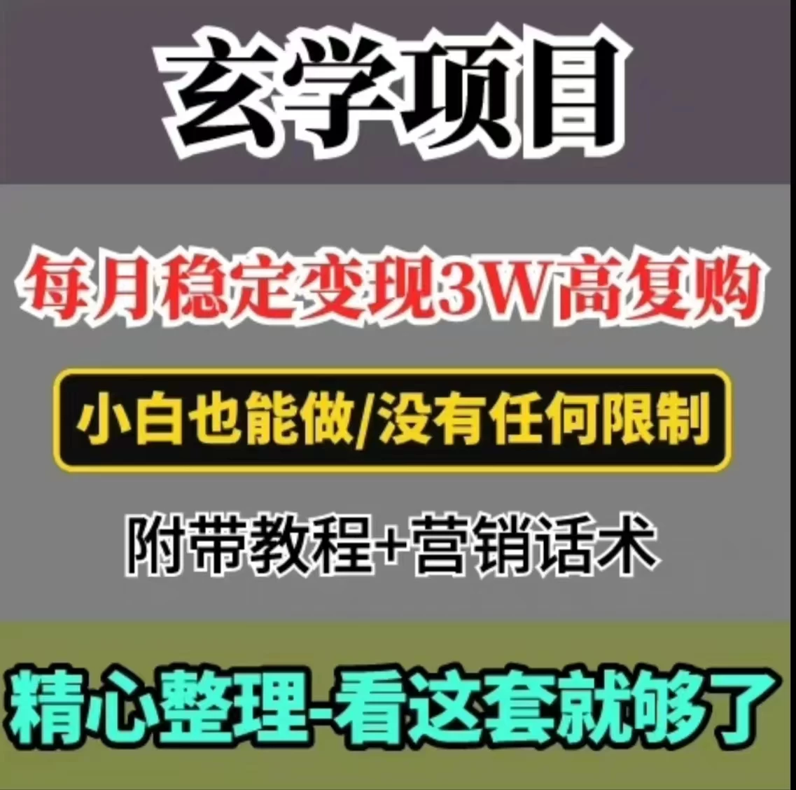 每月稳定变现3W+，高复购玄学项目，小白也能做 - 吾爱随笔资源网
