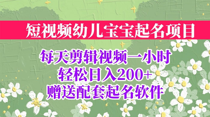 小红书宝宝起名项目：全程投屏实操，赠送配套软件 - 吾爱随笔资源网