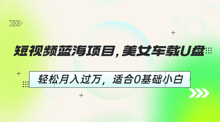 短视频蓝海项目：美女车载 U 盘，适合 0 基础小白 - 吾爱随笔资源网