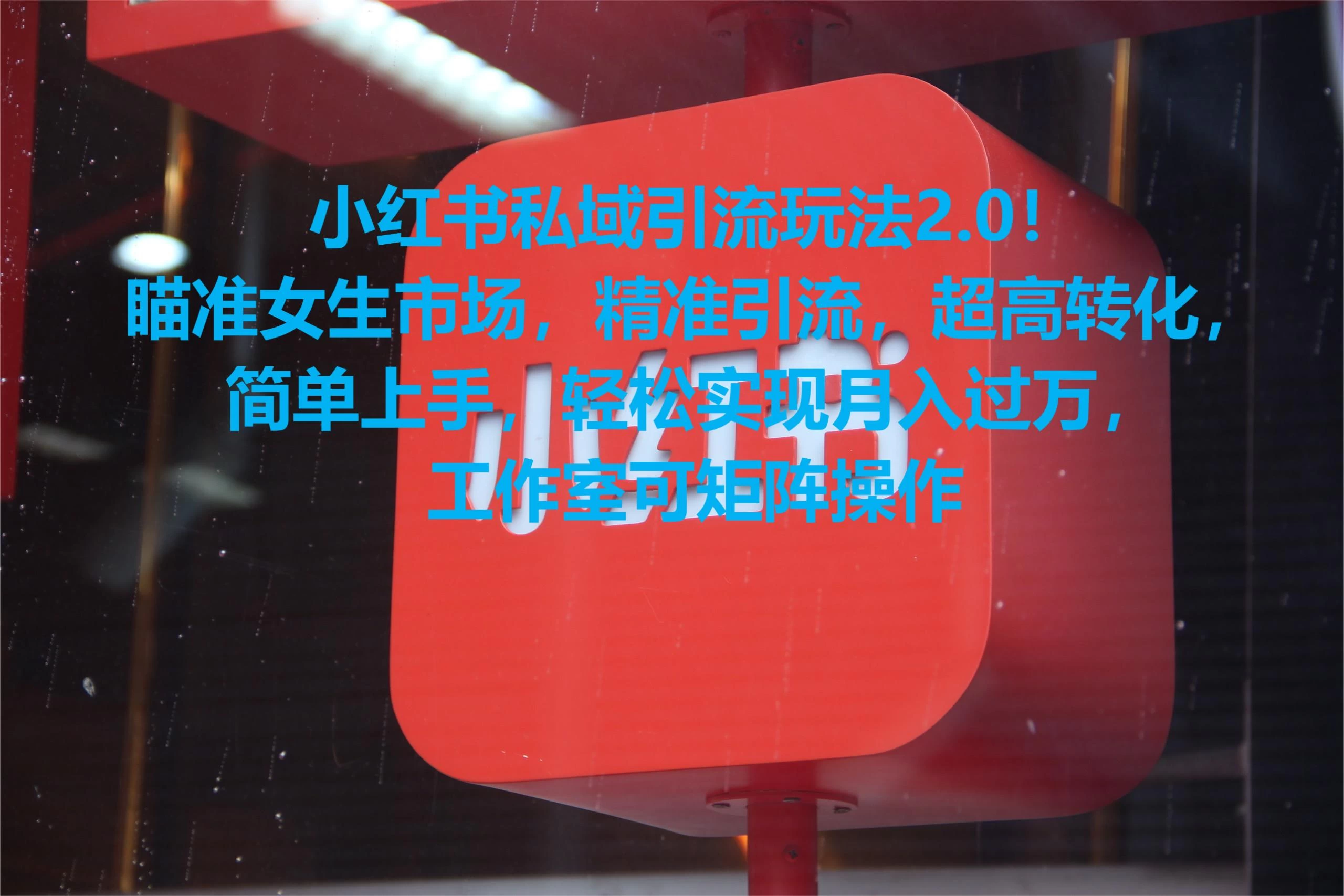 小红书私域引流玩法2.0！瞄准女生市场，精准引流，超高转化，简单上手，轻松实现月入过万，工作室可矩阵操作 - 吾爱随笔资源网