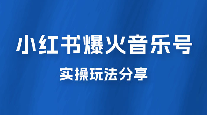 副业拆解：小红书爆火音乐号引流变现项目，视频版一条龙实操玩法分享给你 - 吾爱随笔资源网