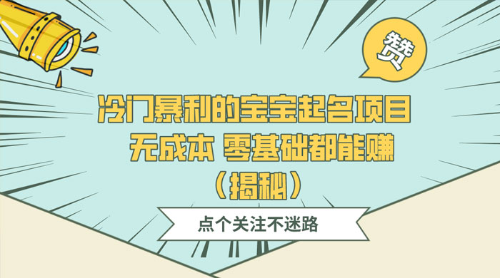 冷门暴利的宝宝起名项目 ，无成本零基础都能赚（揭秘） - 吾爱随笔资源网