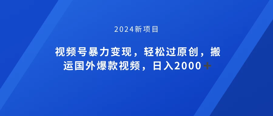 视频号创作者分成计划，搬运国外爆款视频，100%过原创，小白也能品22000+ - 吾爱随笔资源网