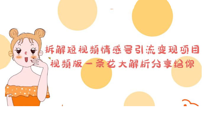 拆解短视频情感号引流变现项目：视频版一条龙大解析分享给你 - 吾爱随笔资源网