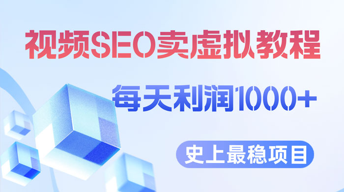 视频 SEO 出售虚拟产品：史上最稳定私域变现项目 - 吾爱随笔资源网