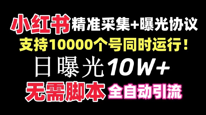 价值 10 万的小红书全自动采集+引流协议一体版！无需手机，支持 10000 个账号同时运行 - 吾爱随笔资源网