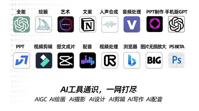 AIGC 全能特训营第 3 期：一次掌握 14 大主流 AI 工具，AI 工具通识，一网打尽 - 吾爱随笔资源网