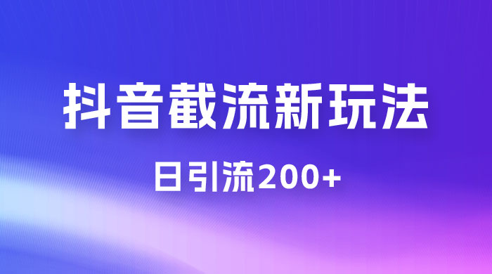 抖音截流最新玩法，仅需改头像姓名签名，日引流200+ - 吾爱随笔资源网
