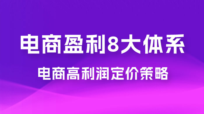 电商盈利 8 大体系：利润篇 · 利润定准电商高利润定价策略线上课（共 16 节） - 吾爱随笔资源网