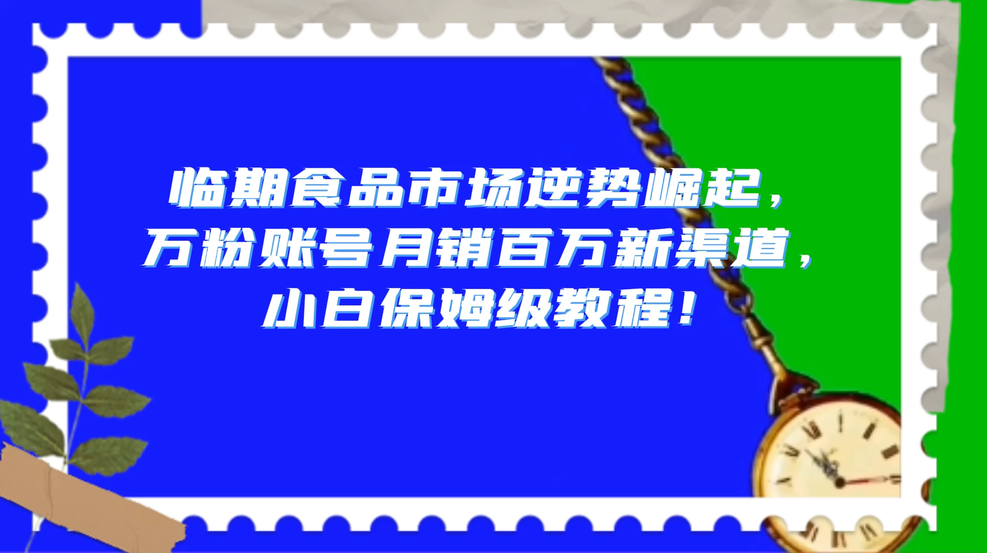 临期食品市场逆势崛起，万粉账号月销百万新渠道，小白保姆级教程！ - 吾爱随笔资源网