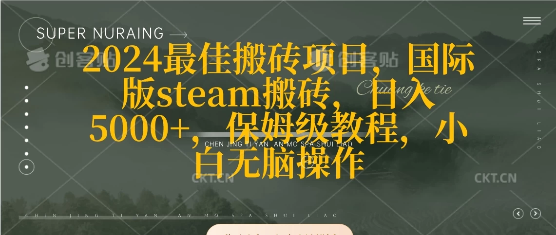 2024最佳搬砖项目，国际版steam搬砖，日入5000+，保姆级教程，小白无脑操作 - 吾爱随笔资源网