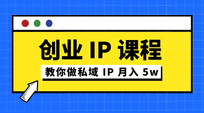 价值 2980 创业 IP 课程，教你做私域 IP 月入 5w - 吾爱随笔资源网