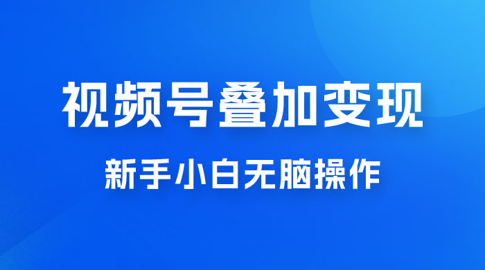 视频号叠加变现，新蓝海项目，新手小白无脑操作，日入600+ - 吾爱随笔资源网
