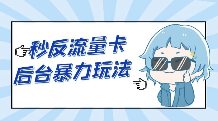 秒反流量卡后台暴力玩法 2.0，日赚三位数 - 吾爱随笔资源网