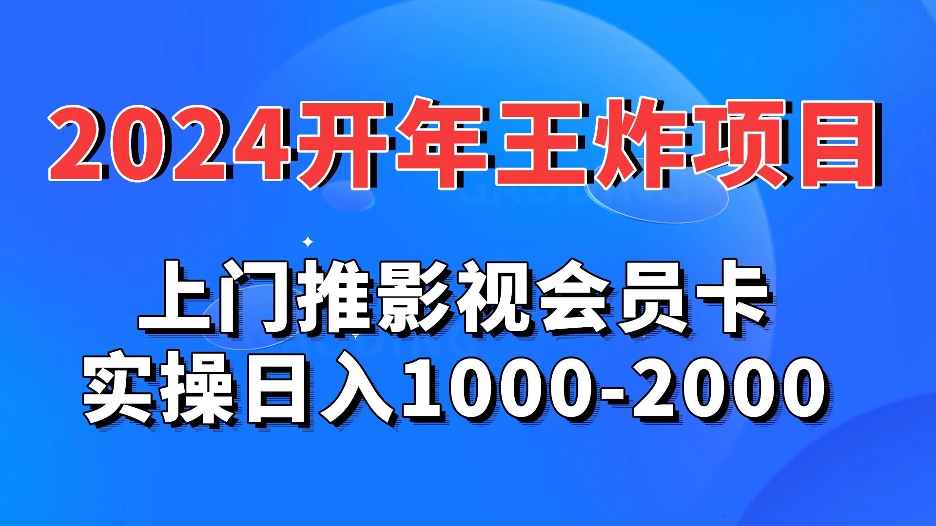 2024开年王炸项目：上门推影视会员卡实操日入1000-2000 - 吾爱随笔资源网